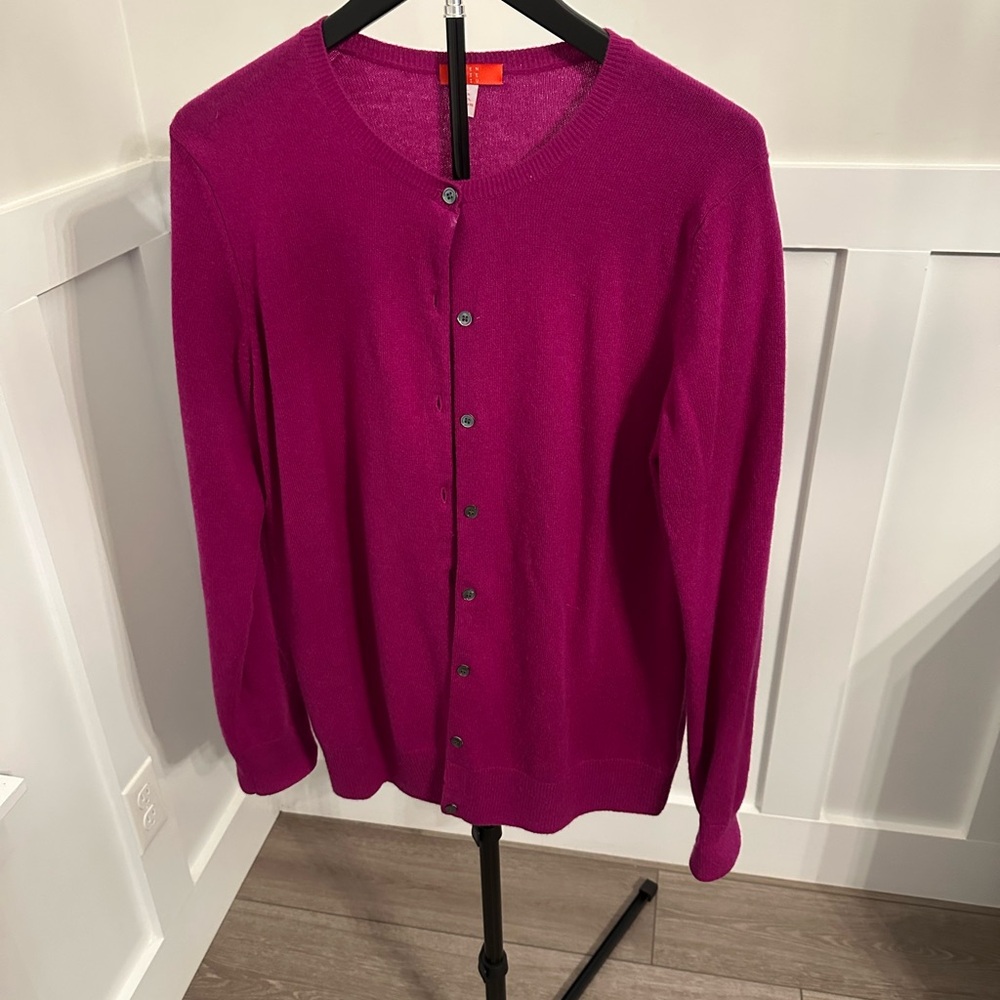 J. Crew Women's Fuchsia Cardigan Sweater